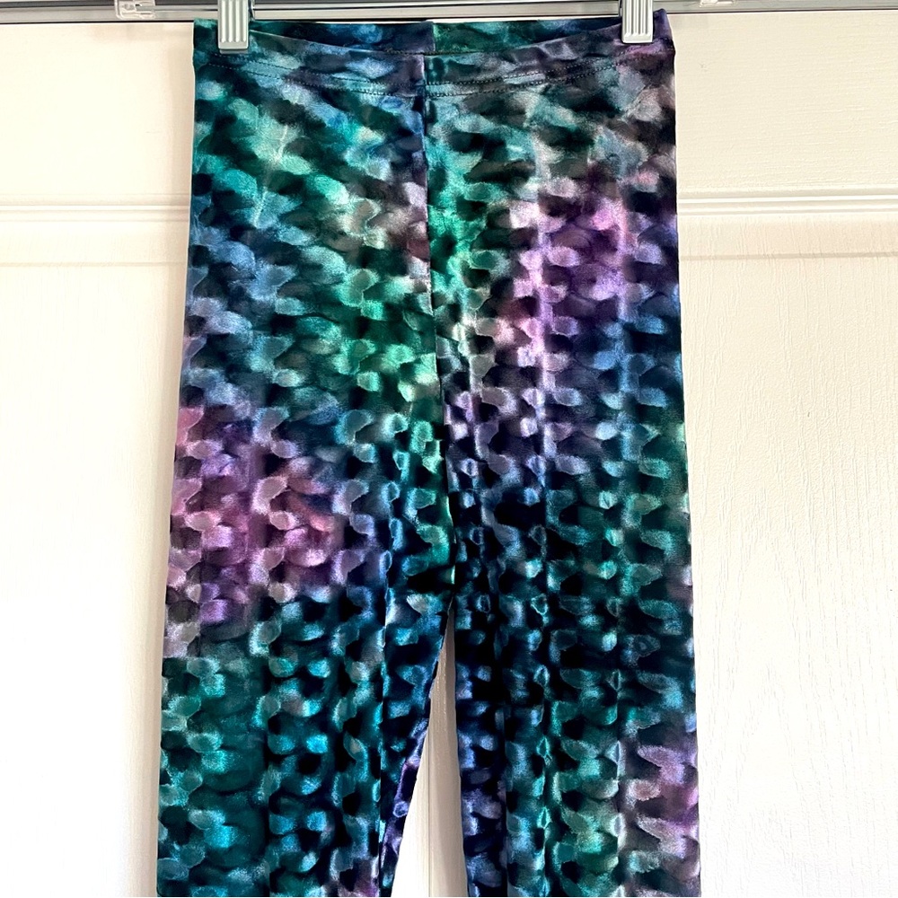 Women’s Fitted Mermaid Velvet Leggings in Blue/Green/Purple - XS - Picture 3 of 6